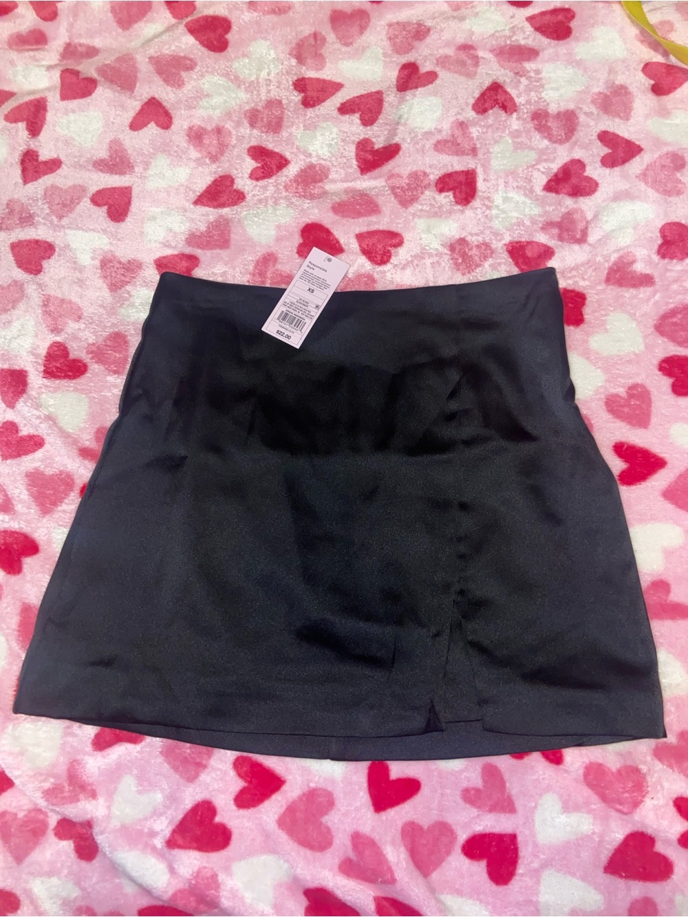 Satin Black Women's Mini Skirt - Classic High-Waist Style